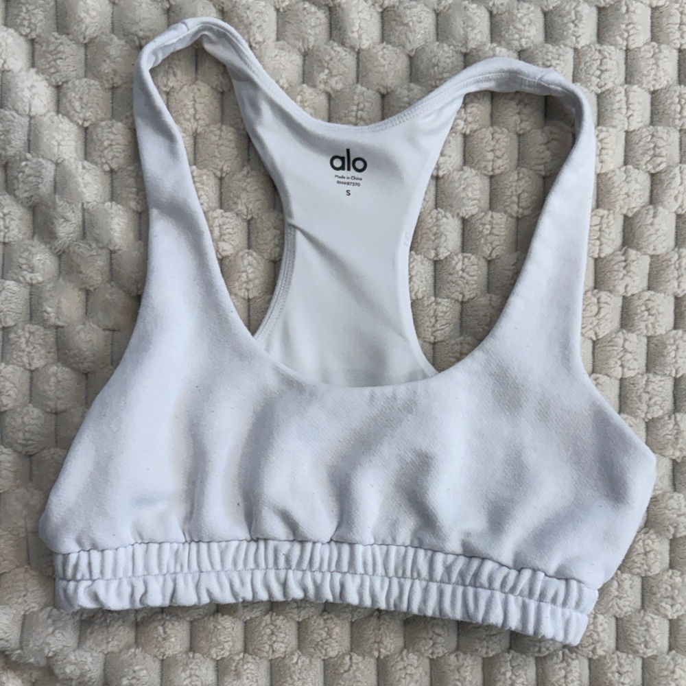 ALO Yoga White Racerback Sports Bra